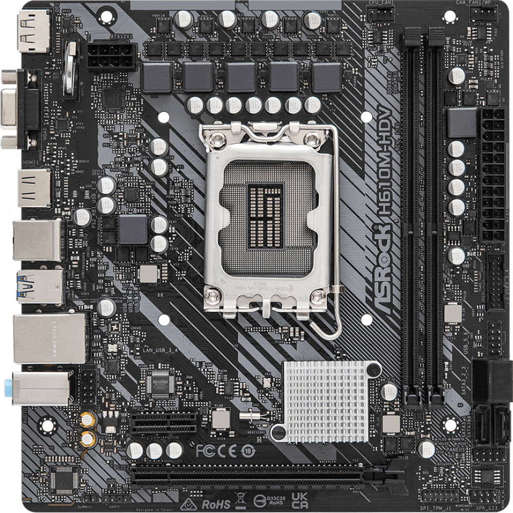 Материнская плата ASRock H610M-HDV Micro-ATX, LGA 1700 - миниатюра 7