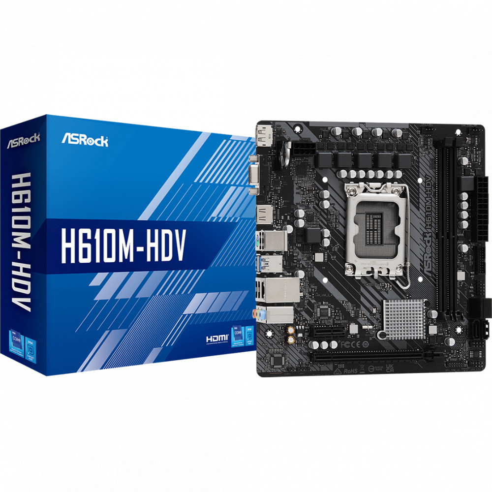 Материнская плата ASRock H610M-HDV Micro-ATX, LGA 1700 - миниатюра 10