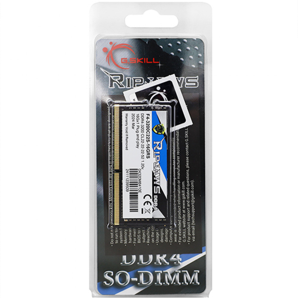 ОЗУ G.Skill RipJaws F4-3200C22S-16GRS SO-DIMM, DDR4, 16 Гб, 3200 МГц - миниатюра 6