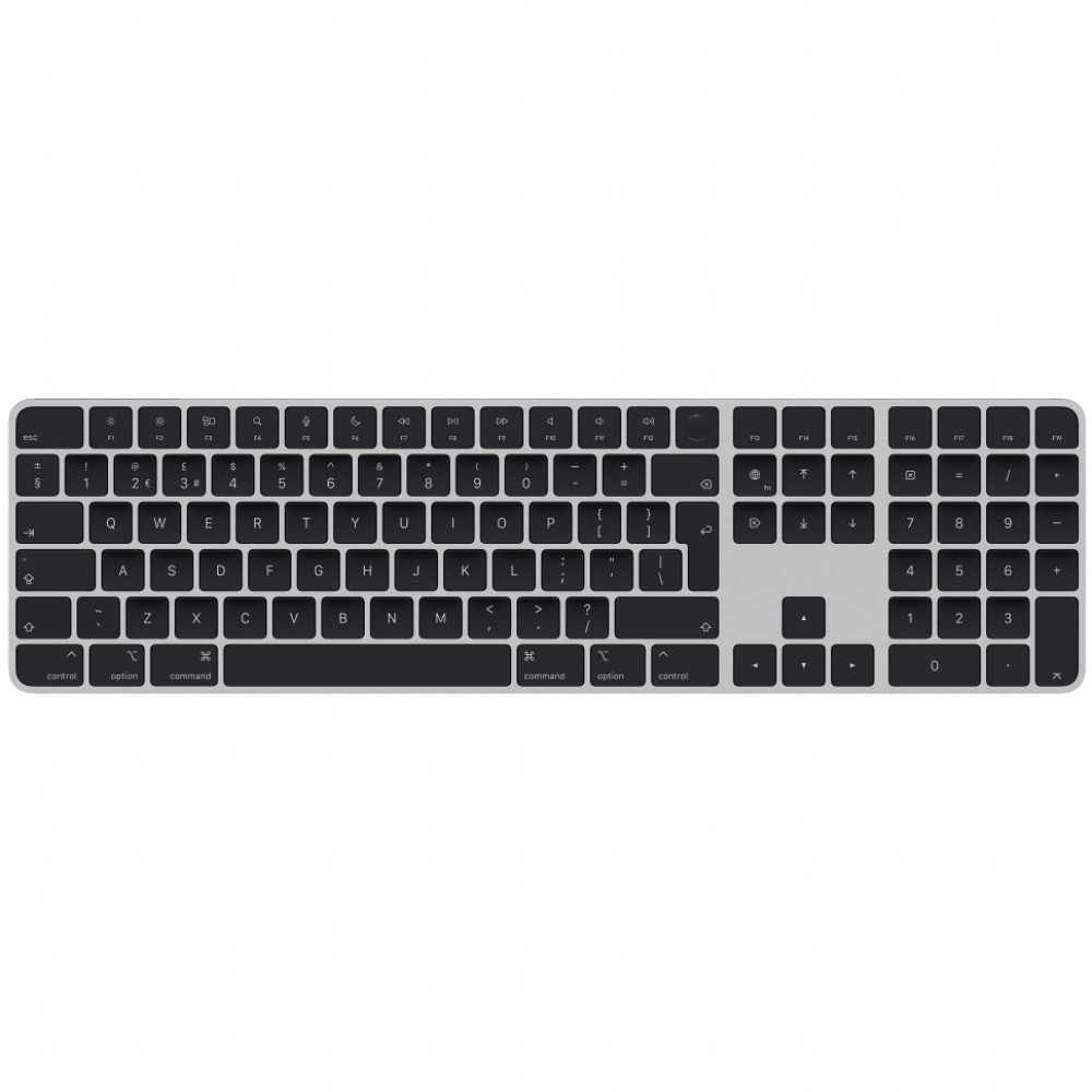 Клавиатура Apple Magic Keyboard with Touch ID and Numeric Keypad for Mac models with Apple silicon - Black Keys - Russian MMMR3RS/A Беспроводная, Bluetooth - миниатюра 6