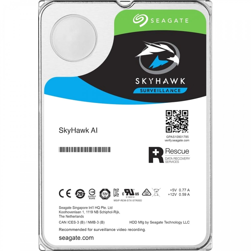 Жесткий диск Seagate SkyHawkAl ST10000VE000 HDD (классические), 10 ТБ, 3.5 дюйма, SATA - миниатюра 2