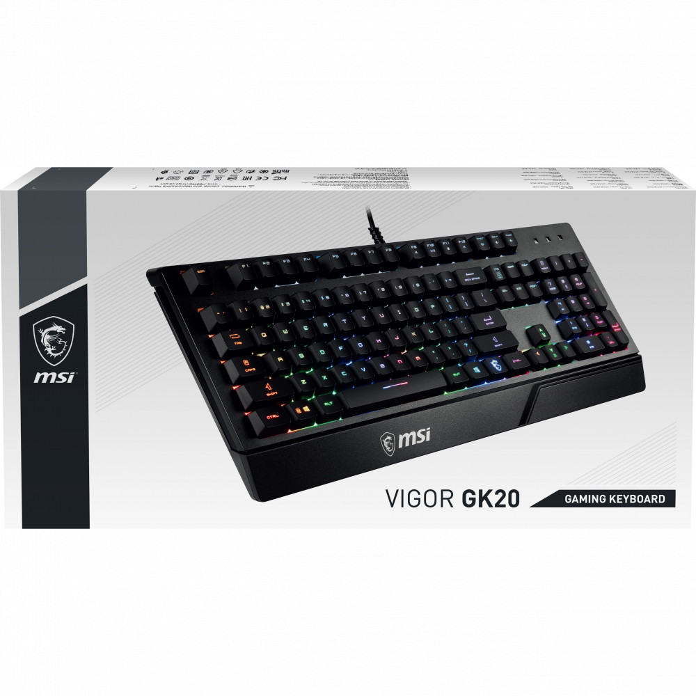 Клавиатура MSI VIGOR GK20 RU Проводная, USB - миниатюра 8