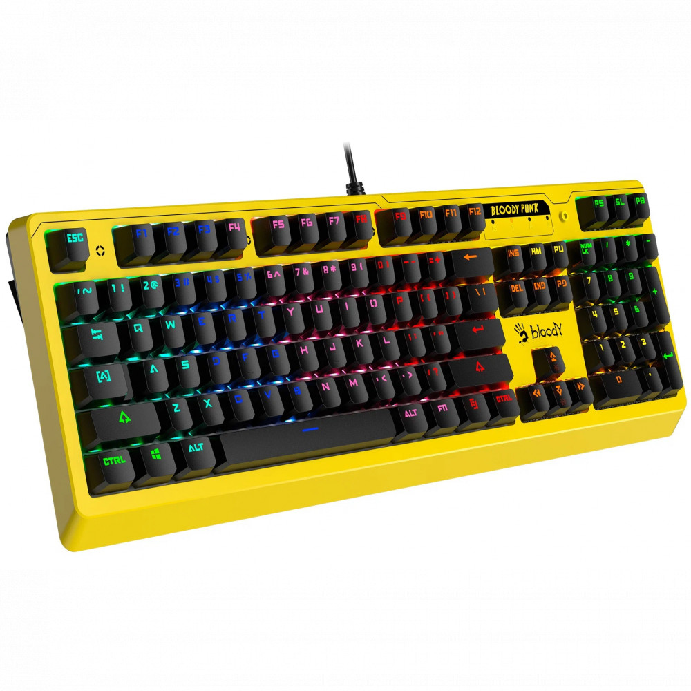 Клавиатура A4Tech B810RC YELLOW RGB Проводная, USB - миниатюра 10