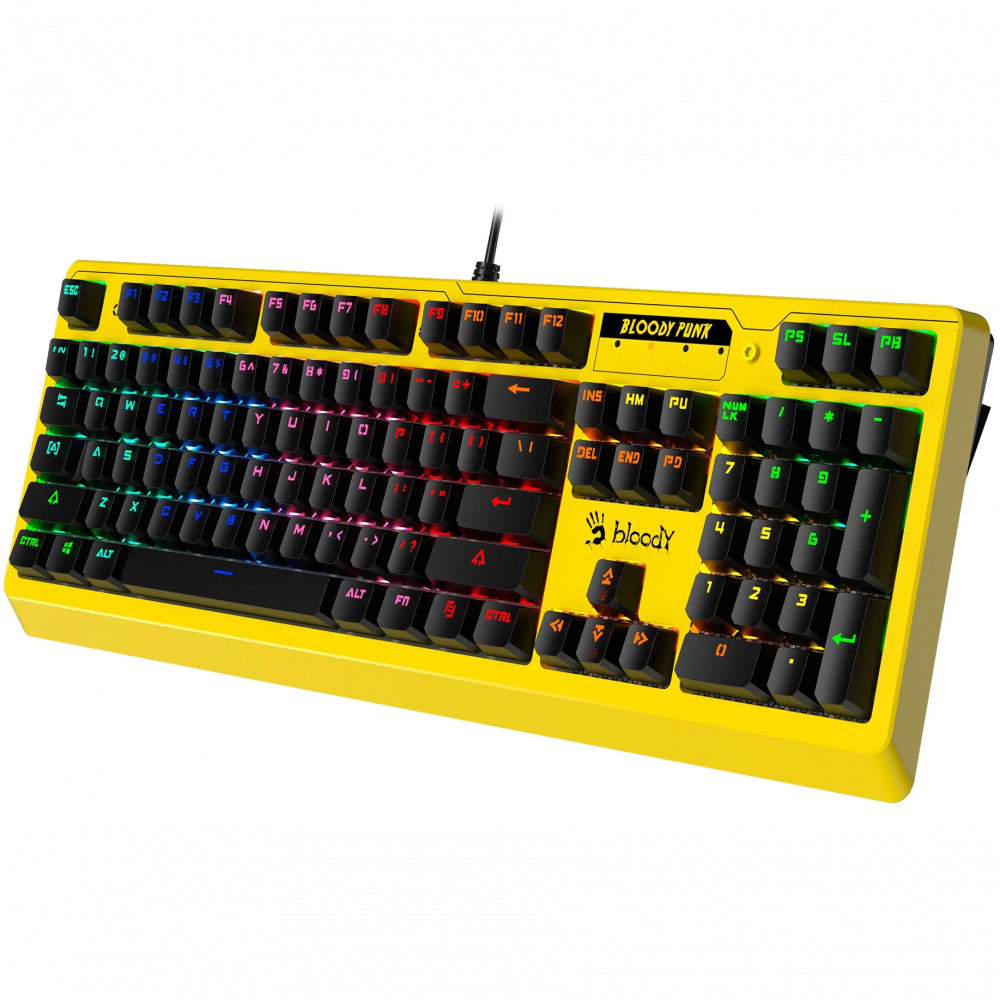 Клавиатура A4Tech B810RC YELLOW RGB Проводная, USB - миниатюра 8