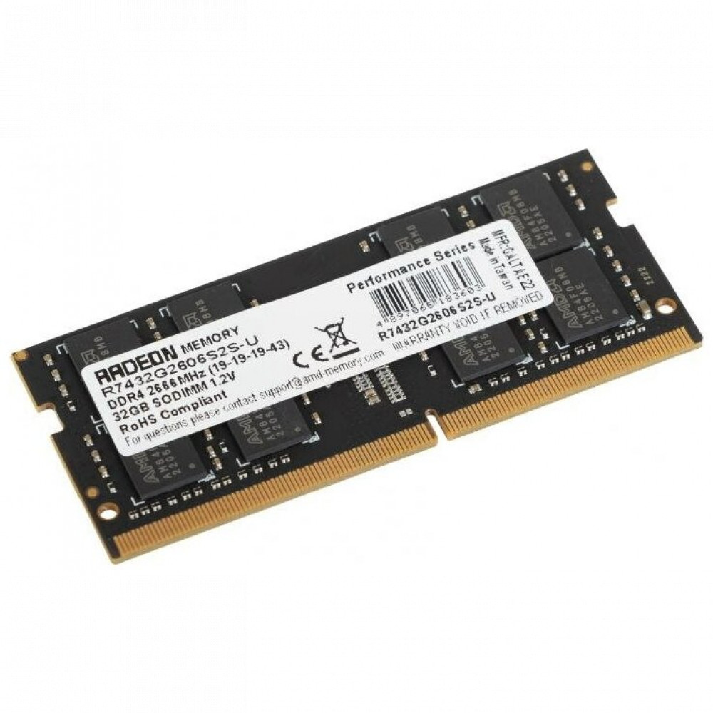 ОЗУ AMD 32Gb R7432G2606S2S-U SO-DIMM, DDR4, 32 Гб, 2666 МГц - миниатюра 3