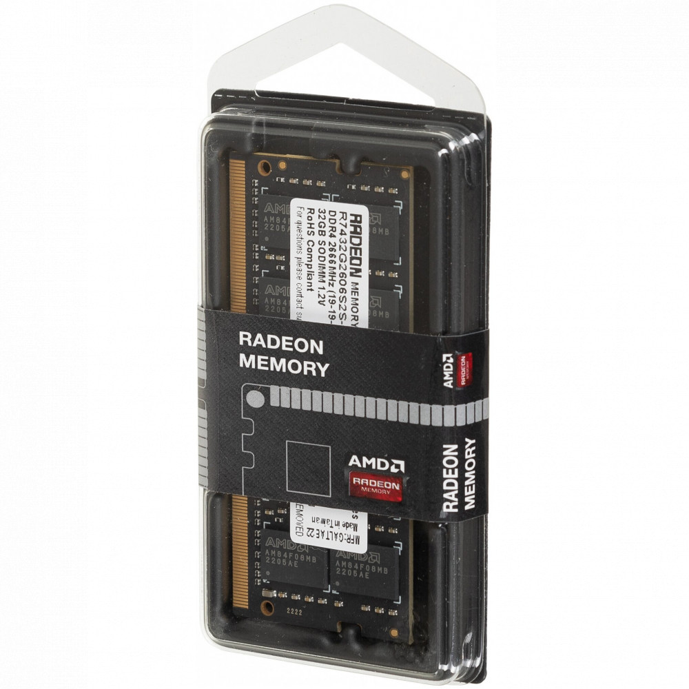 ОЗУ AMD 32Gb R7432G2606S2S-U SO-DIMM, DDR4, 32 Гб, 2666 МГц - миниатюра 4