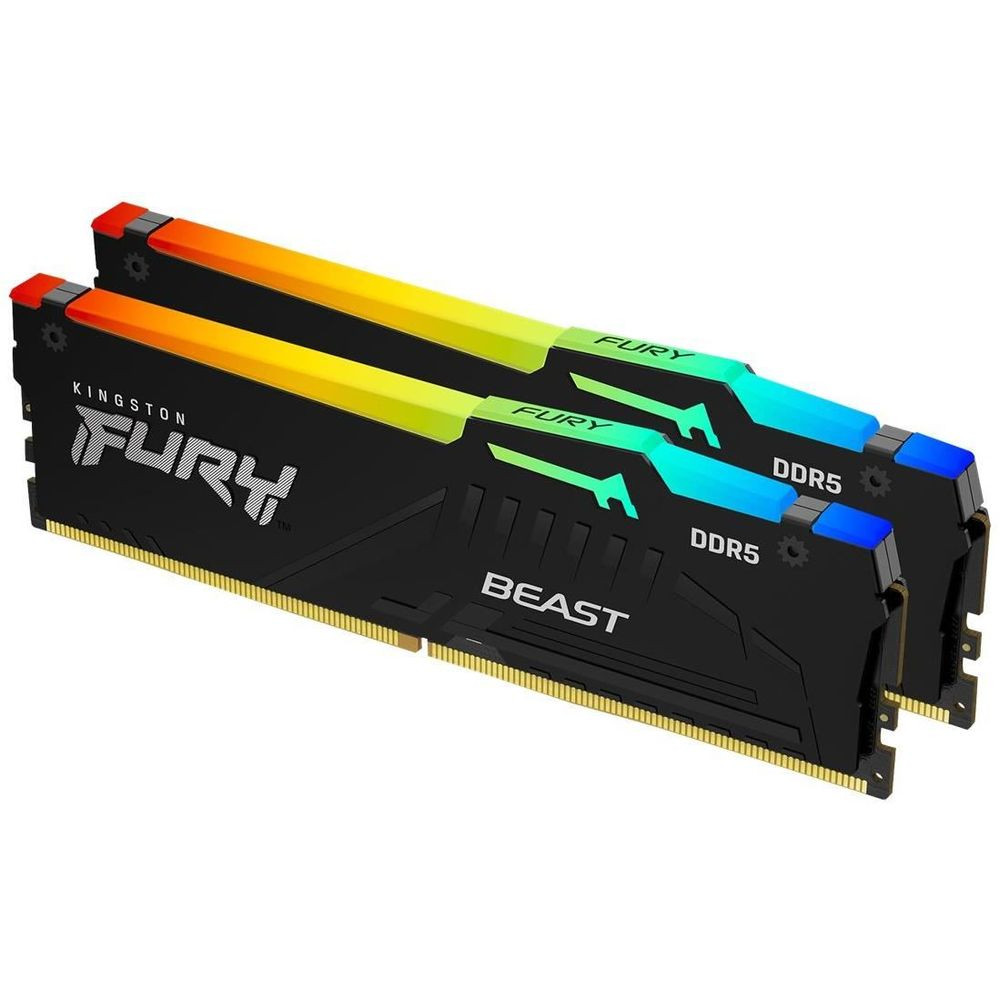 ОЗУ Kingston FURY Beast Black RGB KF556C40BBAK2-32 DIMM, DDR5, 32 Гб (2 х 16 Гб), 5600 МГц - миниатюра 2