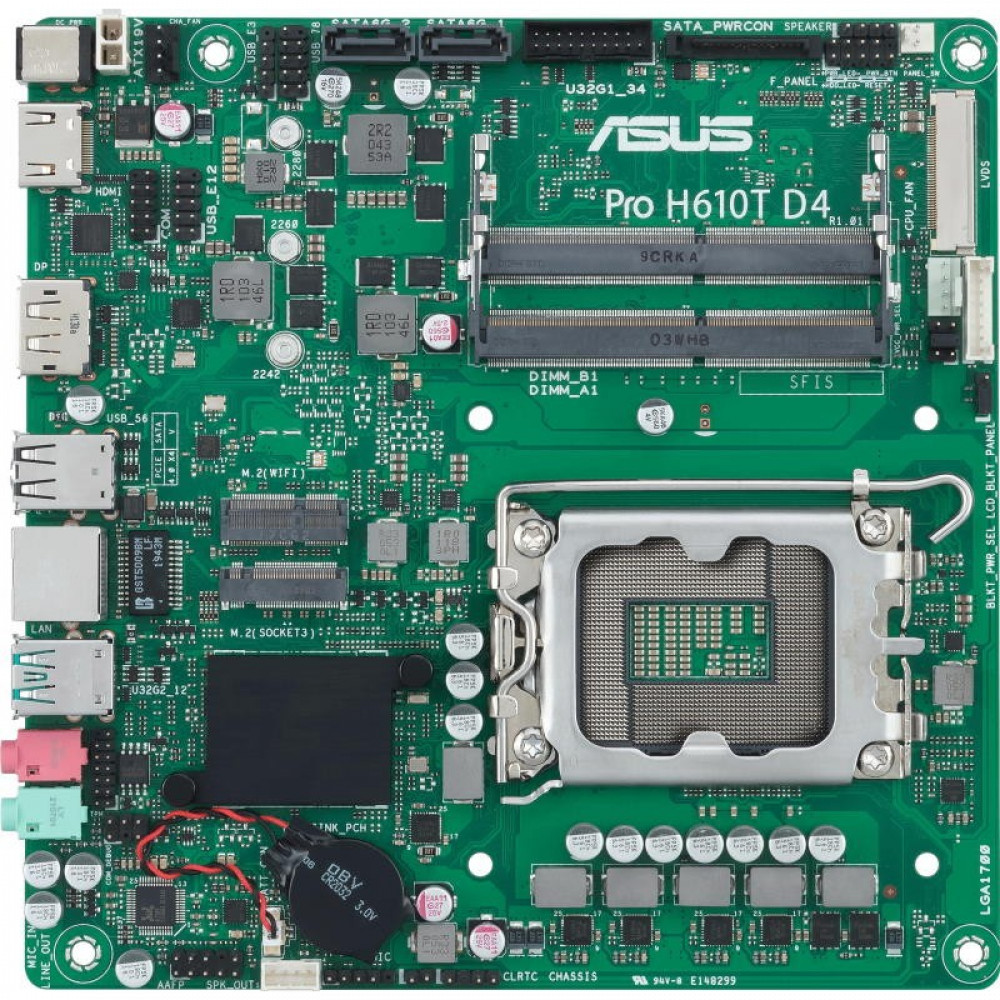 Материнская плата Asus PRO H610T D4-CSM Mini-ATX, LGA 1700 - миниатюра 8