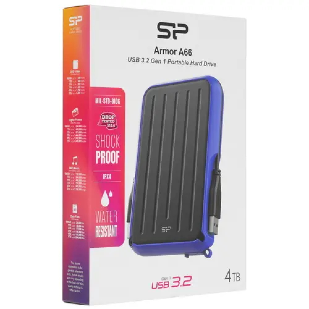 Внешние накопители Silicon Power Armor A66 SP040TBPHD66LS3B 4 ТБ - миниатюра 10