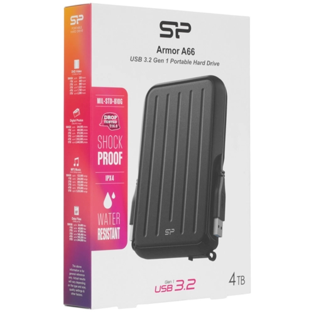 Внешние накопители Silicon Power Armor A66 SP040TBPHD66LS3K 4 ТБ - миниатюра 8