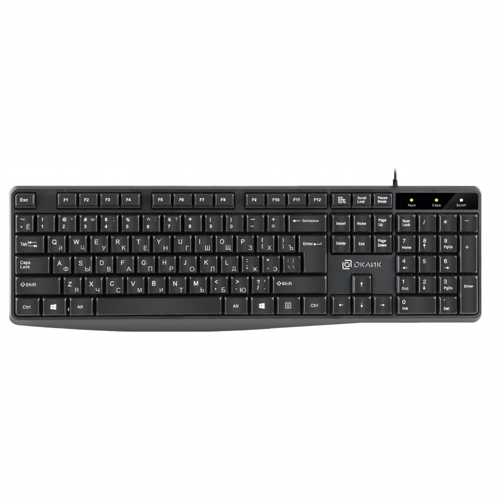 Клавиатура Oklick 145M черный USB Multimedia 1659983 Проводная, USB - миниатюра 2