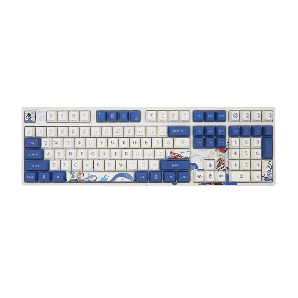 Клавиатура Varmilo Lovebirds-I, VEM108, Wired, Multimedia, Gaming, EC V2 Sakura, White-Blue, USB 390190 Проводная, USB - миниатюра 3