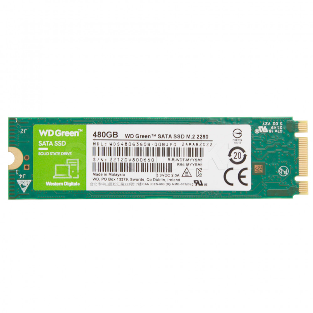 Жесткий диск Western Digital Серия GREEN WDS480G3G0B SSD (твердотельные), 480 ГБ, M.2, SATA - миниатюра 4