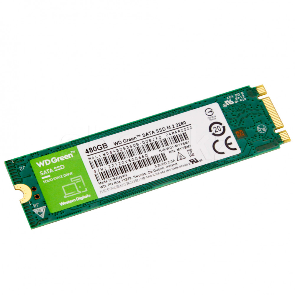 Жесткий диск Western Digital Серия GREEN WDS480G3G0B SSD (твердотельные), 480 ГБ, M.2, SATA - миниатюра 6