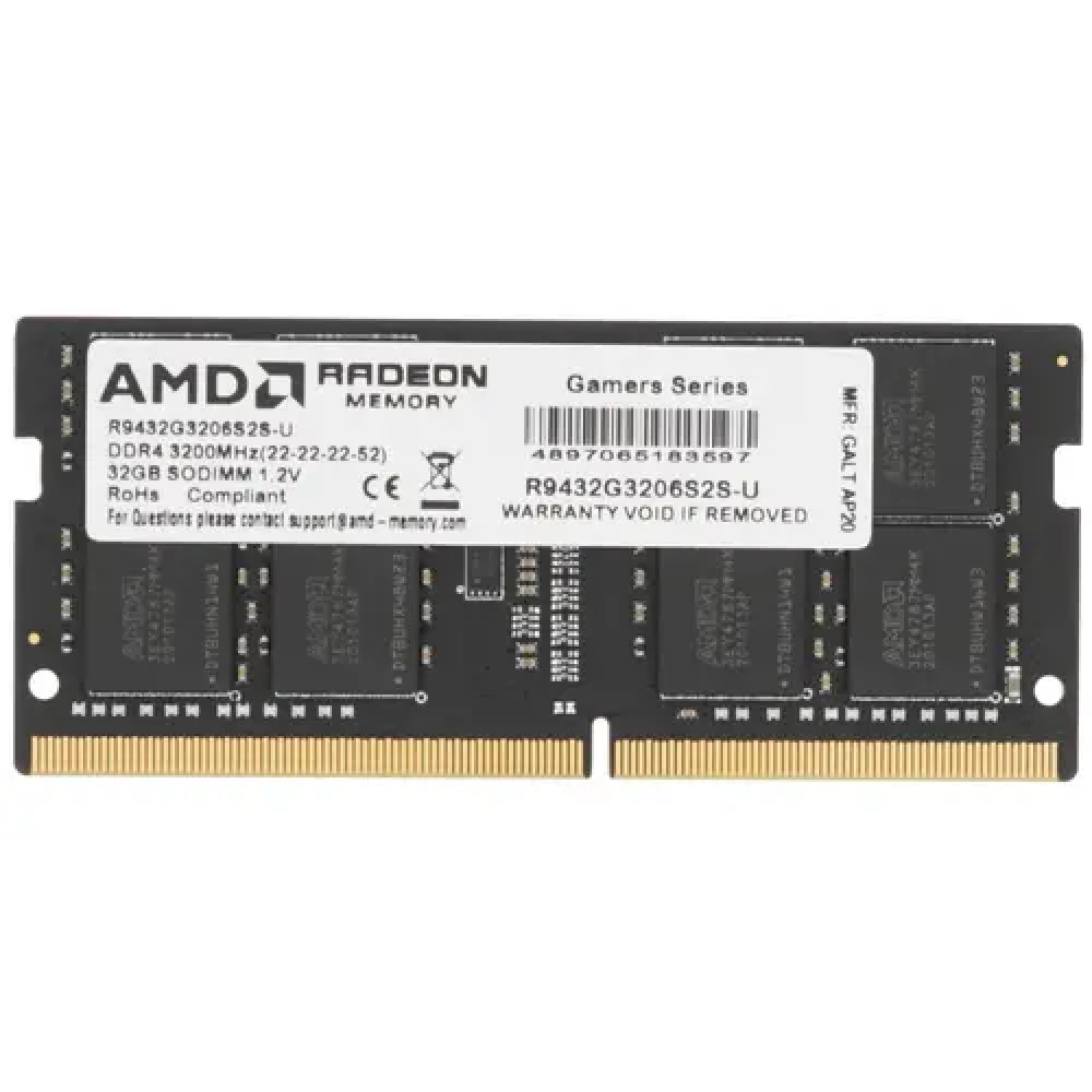 ОЗУ AMD 32GB R9432G3206S2S-U SO-DIMM, DDR4, 32 Гб, 3200 МГц - миниатюра 3