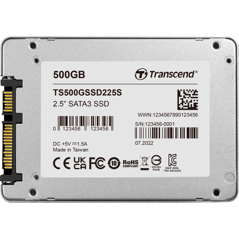 Жесткий диск Transcend SSD225S TS500GSSD225S SSD (твердотельные), 500 ГБ, 2.5 дюйма, SATA - миниатюра 10