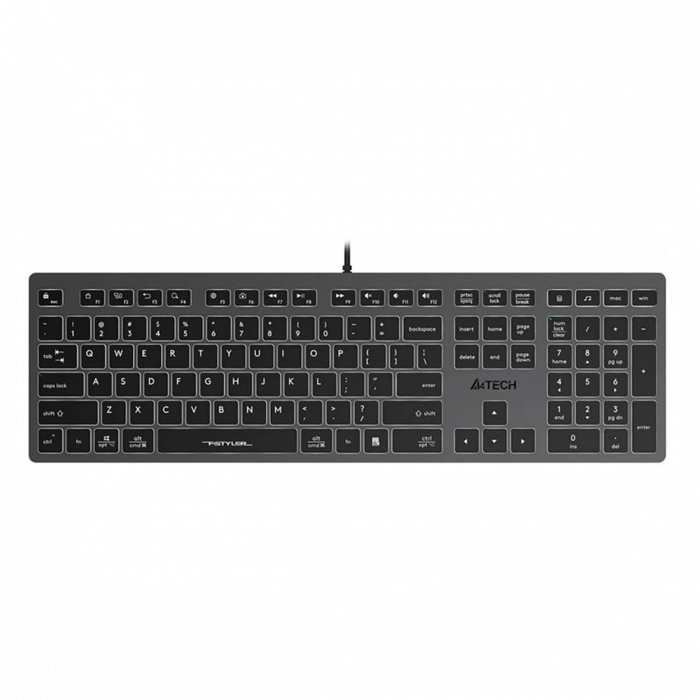 Клавиатура A4Tech Fstyler FX60 FX60 GREY / WHITE Проводная, USB - миниатюра 2