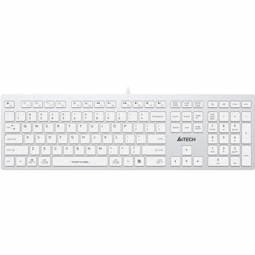 Клавиатура A4Tech FX50 WHITE Проводная, USB - миниатюра 3