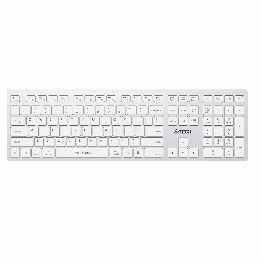 Клавиатура A4Tech FBX50C WHITE Беспроводная, Bluetooth - миниатюра 3