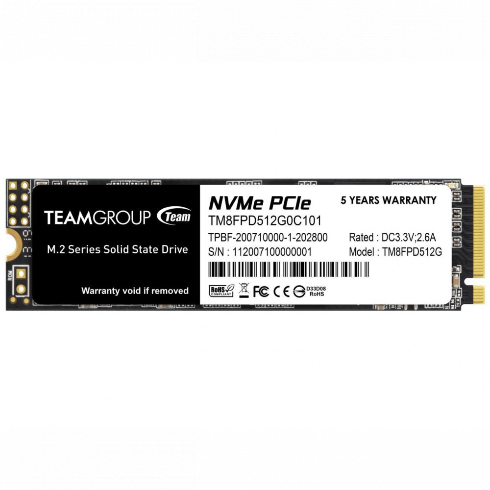 Жесткий диск Team Group MP33 PRO TM8FPD512G0C101 SSD (твердотельные), 512 ГБ, M.2, PCIe - миниатюра 5