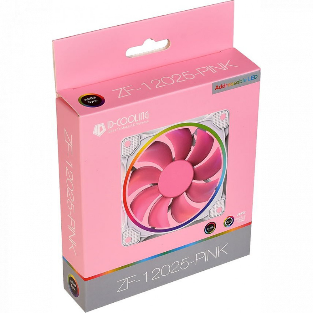 Система охлаждения ID-Cooling ZF-12025 Pink Для системного блока - миниатюра 4