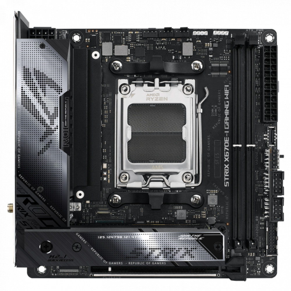 Материнская плата Asus ROG STRIX X670E-I GAMING WIFI Mini-ATX, AMD AM5 - миниатюра 6