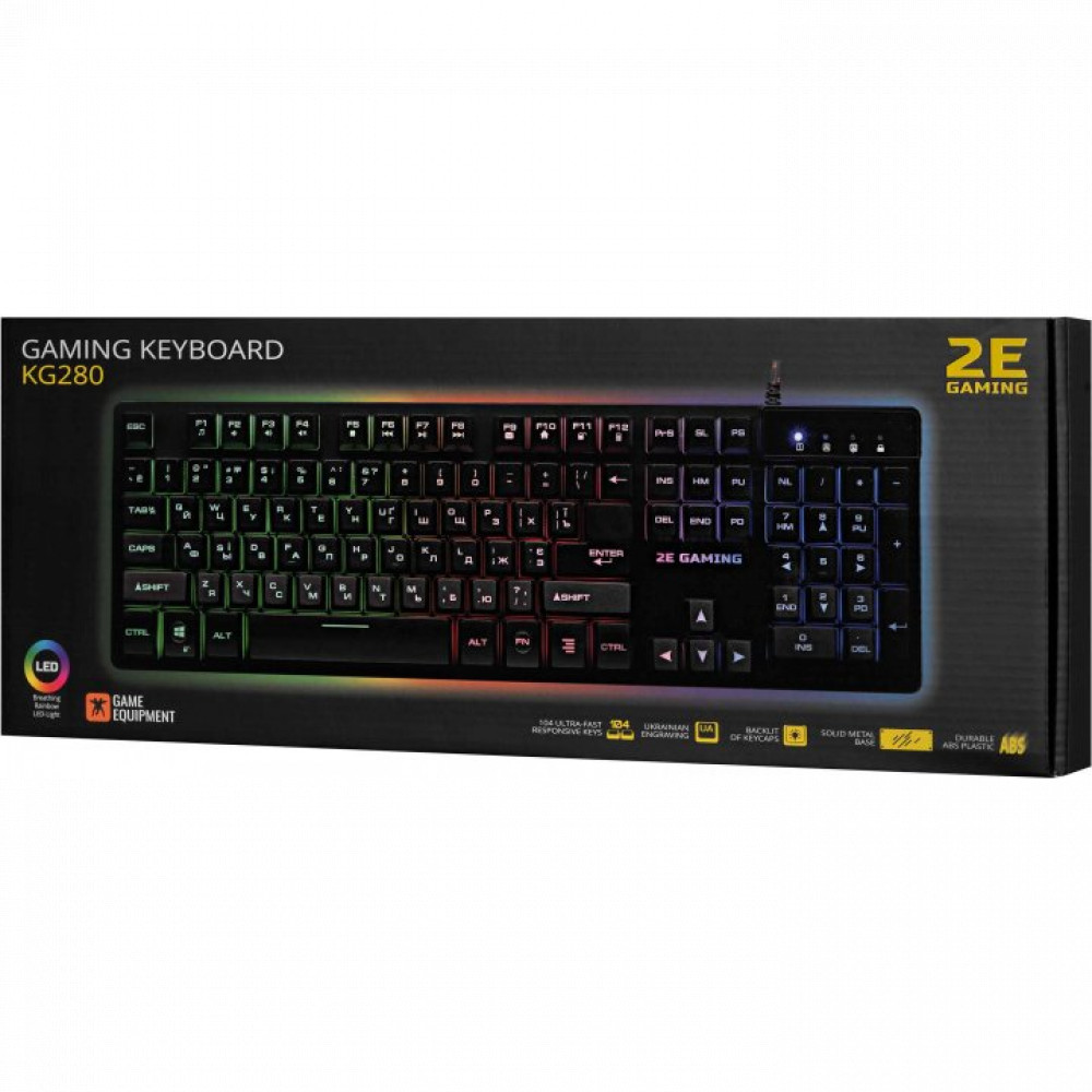 Клавиатура 2E GAMING KG280 LED 2E-KG280UB Проводная, USB - миниатюра 8