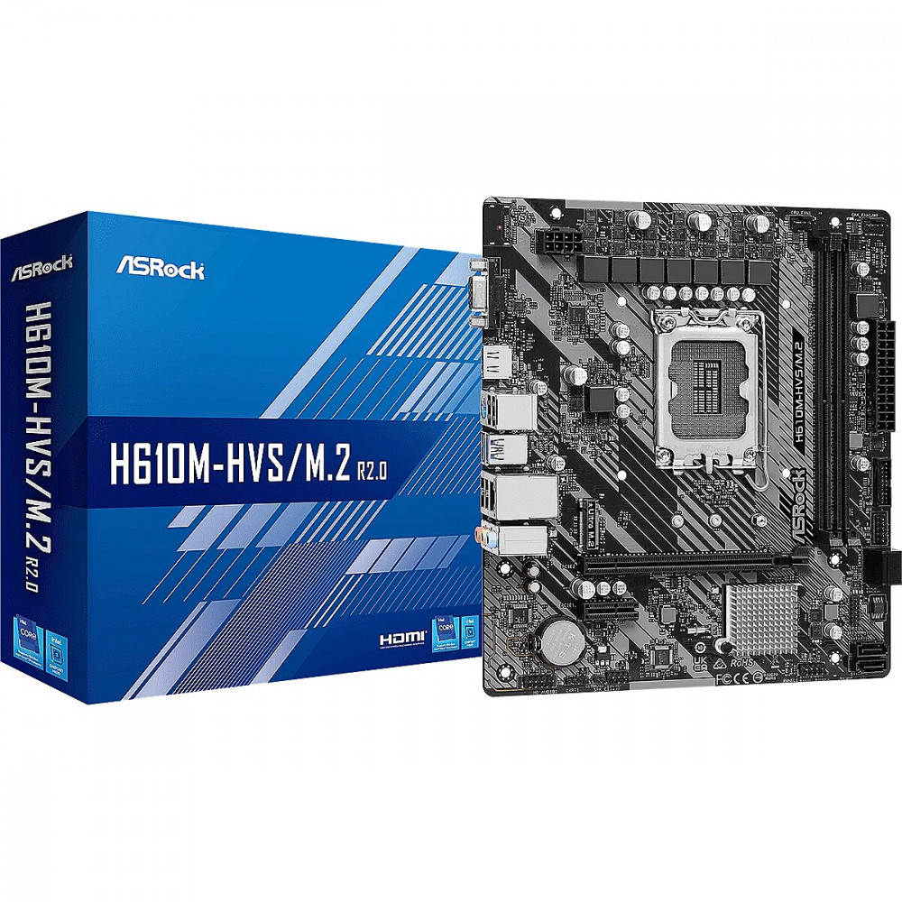 Материнская плата ASRock H610M-HVS/M.2 R2.0 Micro-ATX, LGA 1700 - миниатюра 10