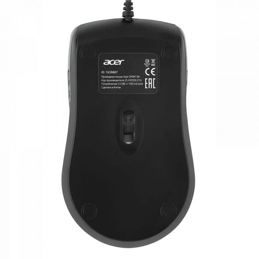 Мышь Acer OMW136 ZL.MCEEE.01A Бюджетные, Проводная - миниатюра 6