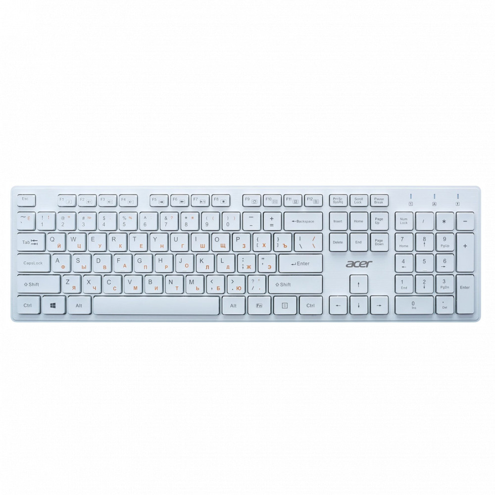 Клавиатура Acer OKW123 белый USB ZL.KBDEE.00D Проводная, USB - миниатюра 2