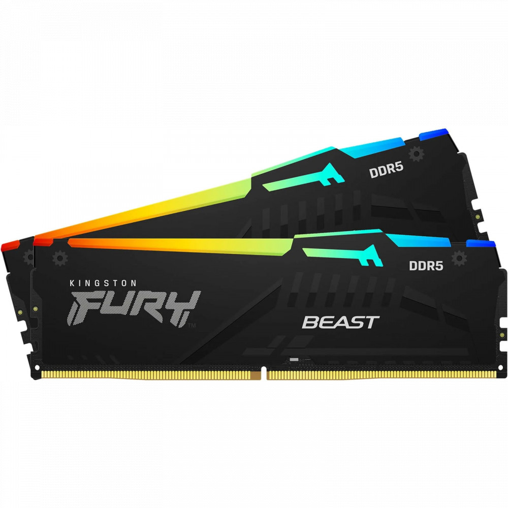 ОЗУ Kingston Fury Beast Black RGB KF556C36BBEAK2-32 DIMM, DDR5, 32 Гб (2 х 16 Гб), 5600 МГц - миниатюра 4