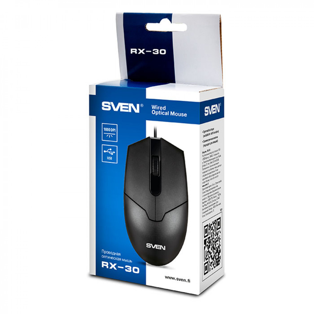 Мышь Sven RX-30 RX-30 BLACK Бюджетные, Проводная - миниатюра 6