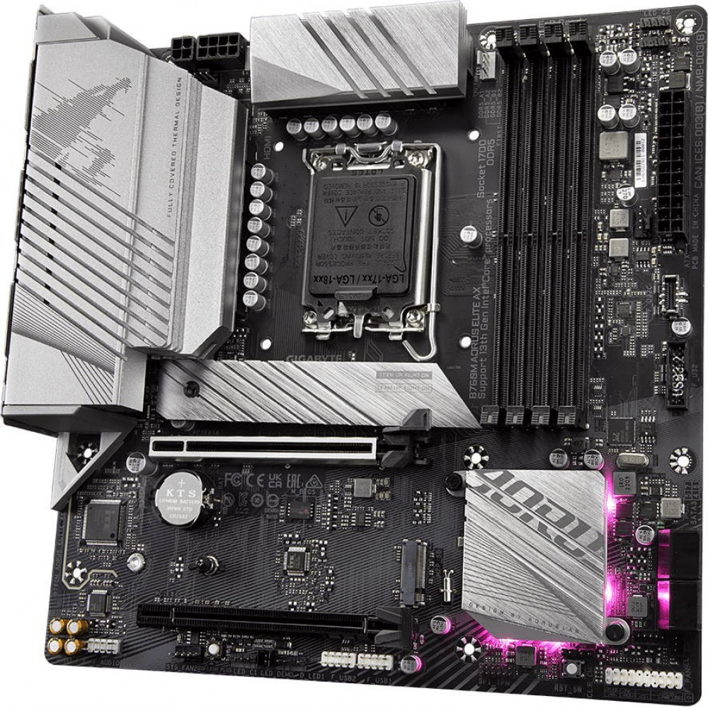 Материнская плата Gigabyte B760M AORUS ELITE AX Micro-ATX, LGA 1700 - миниатюра 9