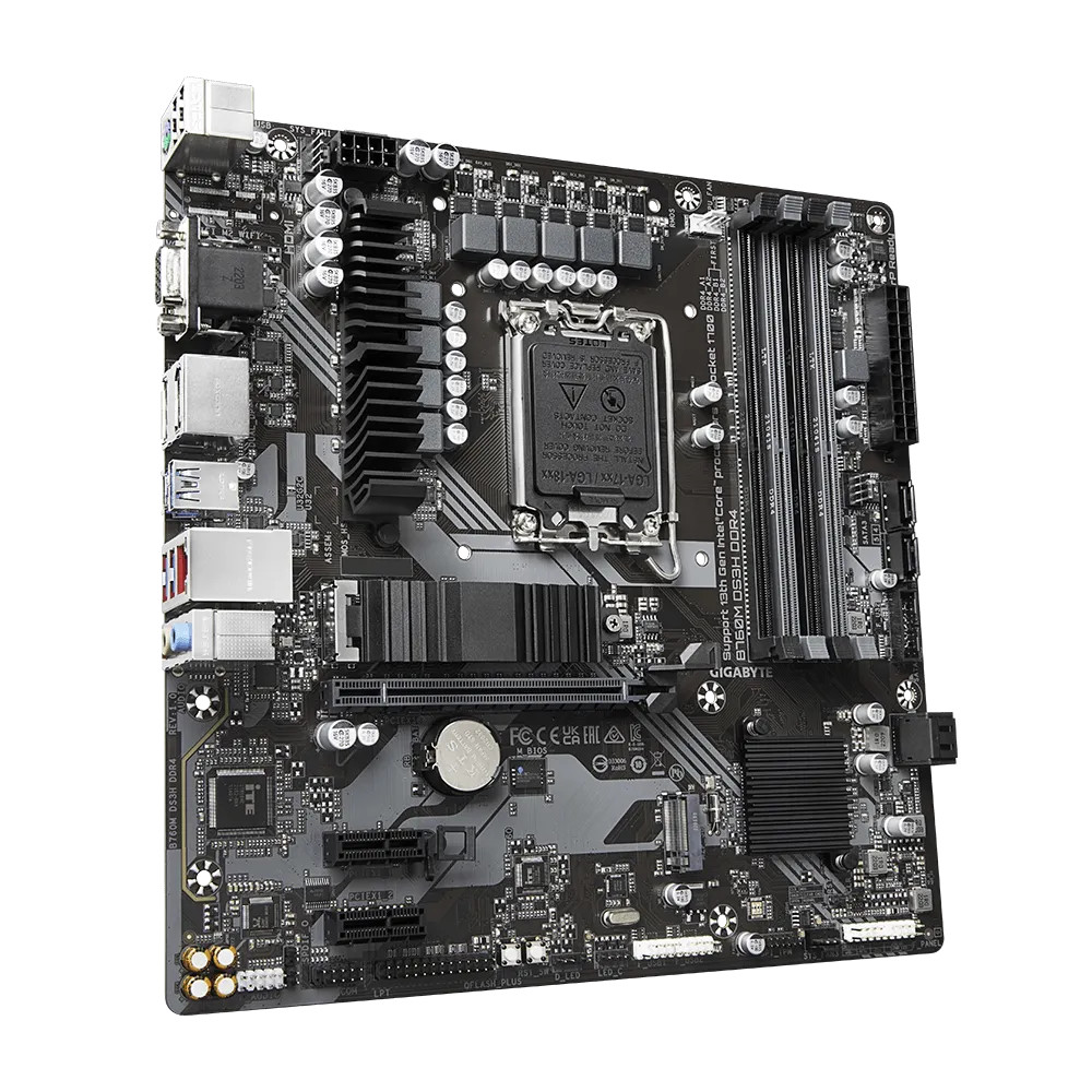 Материнская плата Gigabyte B760M DS3H DDR4 Micro-ATX, LGA 1700 - миниатюра 6