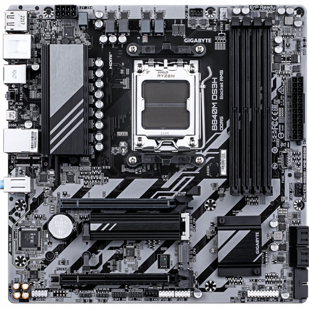 Материнская плата Gigabyte B840M DS3H Micro-ATX, AMD AM5 - миниатюра 6