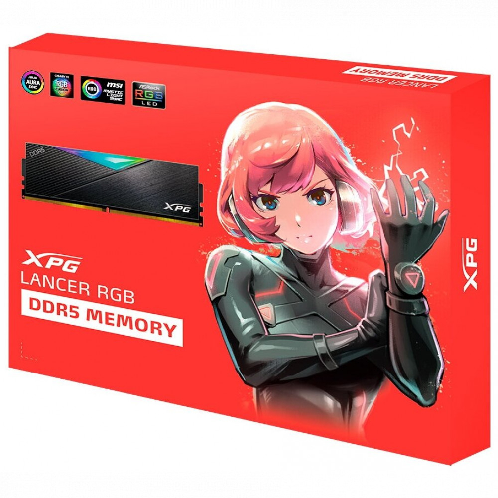 ОЗУ ADATA XPG Lancer RGB [AX5U5600C3616G-DCLARBK] DIMM, DDR5, 32 Гб (2 х 16 Гб), 5600 МГц - миниатюра 6