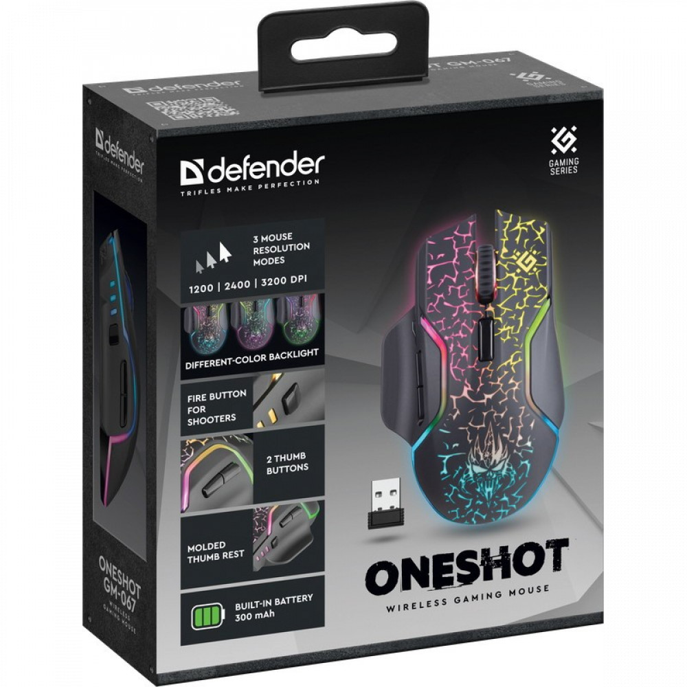 Мышь Defender Oneshot GM-067 52067 Игровые, Беспроводная - миниатюра 11