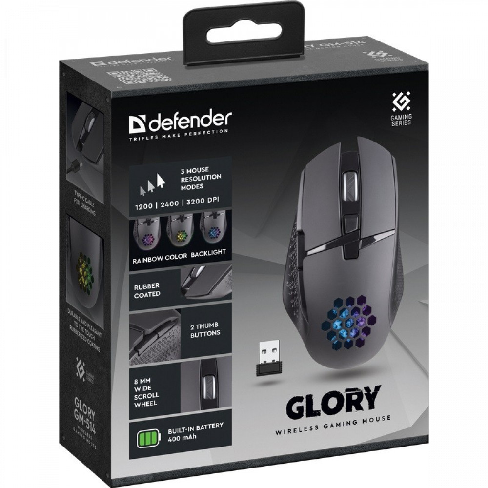 Мышь Defender Glory GM-514 52514 Игровые, Беспроводная - миниатюра 10