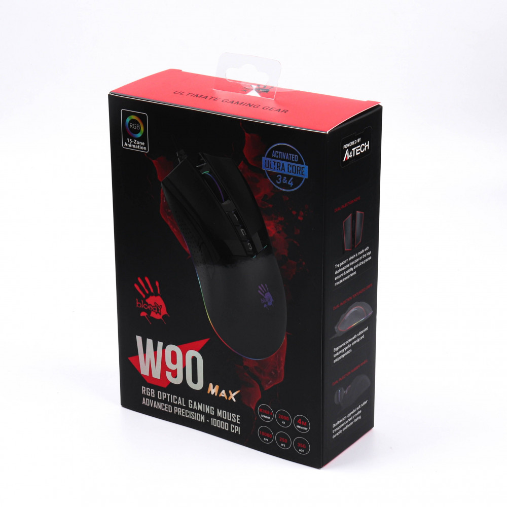Мышь A4Tech W90 MAX/STONE BLACK ACTIVATED Игровые, Проводная - миниатюра 5