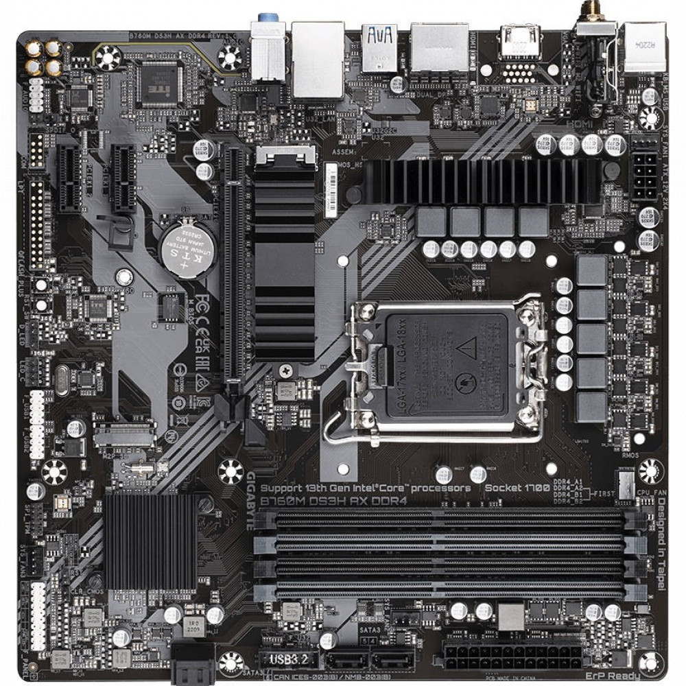Материнская плата Gigabyte B760M DS3H AX DDR4 Micro-ATX, LGA 1700 - миниатюра 10
