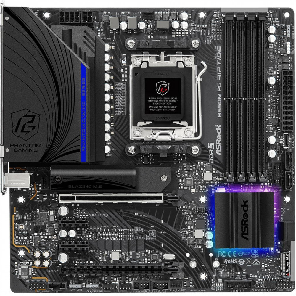 Материнская плата ASRock B650M PG Riptide 90-MXBJ90-A0UAYZ Micro-ATX, AMD AM5 - миниатюра 8