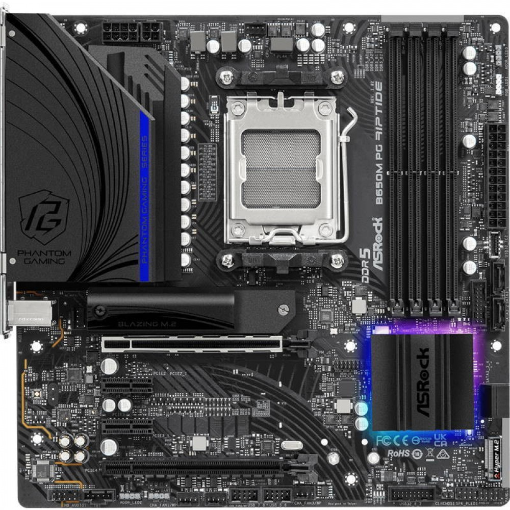Материнская плата ASRock B650M PG Riptide 90-MXBJ90-A0UAYZ Micro-ATX, AMD AM5 - миниатюра 9
