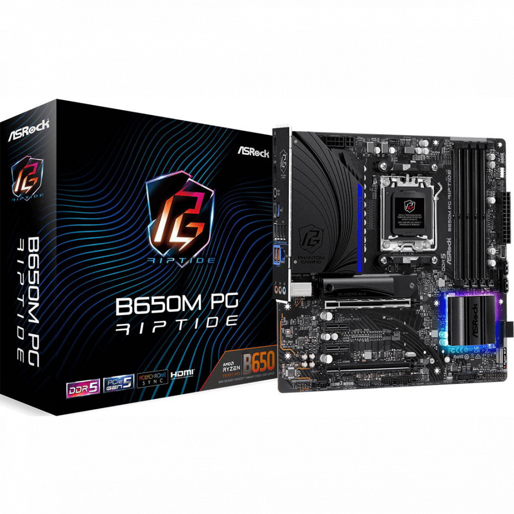 Материнская плата ASRock B650M PG Riptide 90-MXBJ90-A0UAYZ Micro-ATX, AMD AM5 - миниатюра 12