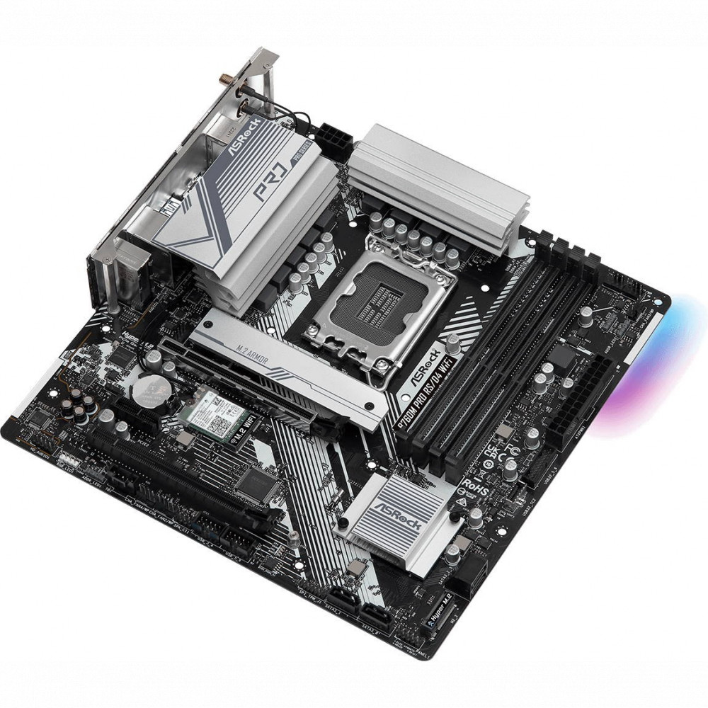 Материнская плата ASRock B760M Pro RS/D4 WiFi 90-MXBKZ0-A0UAYZ Micro-ATX, LGA 1700 - миниатюра 7