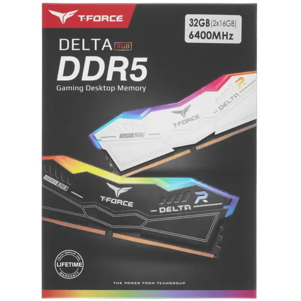ОЗУ T-FORCE DELTA RGB(BK) FF3D532G6400HC40BDC01 DIMM, DDR5, 32 Гб (2 х 16 Гб), 6400 МГц - миниатюра 6