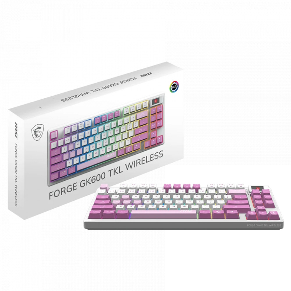 Клавиатура MSI FORGE GK600 TKL W VIOLET RU Беспроводная, USB - миниатюра 10