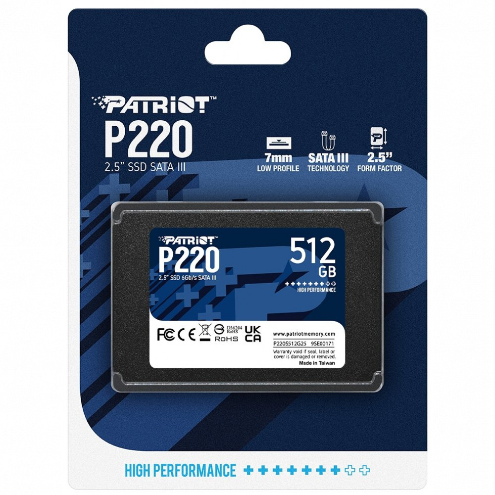 Жесткий диск Patriot P220 P220S512G25 SSD (твердотельные), 512 ГБ, 2.5 дюйма, SATA - миниатюра 8