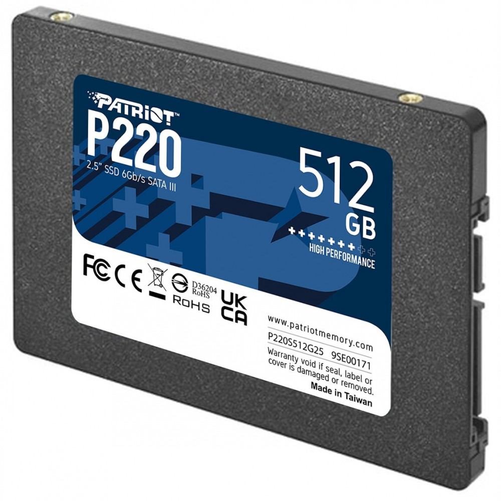 Жесткий диск Patriot P220 P220S512G25 SSD (твердотельные), 512 ГБ, 2.5 дюйма, SATA - миниатюра 6
