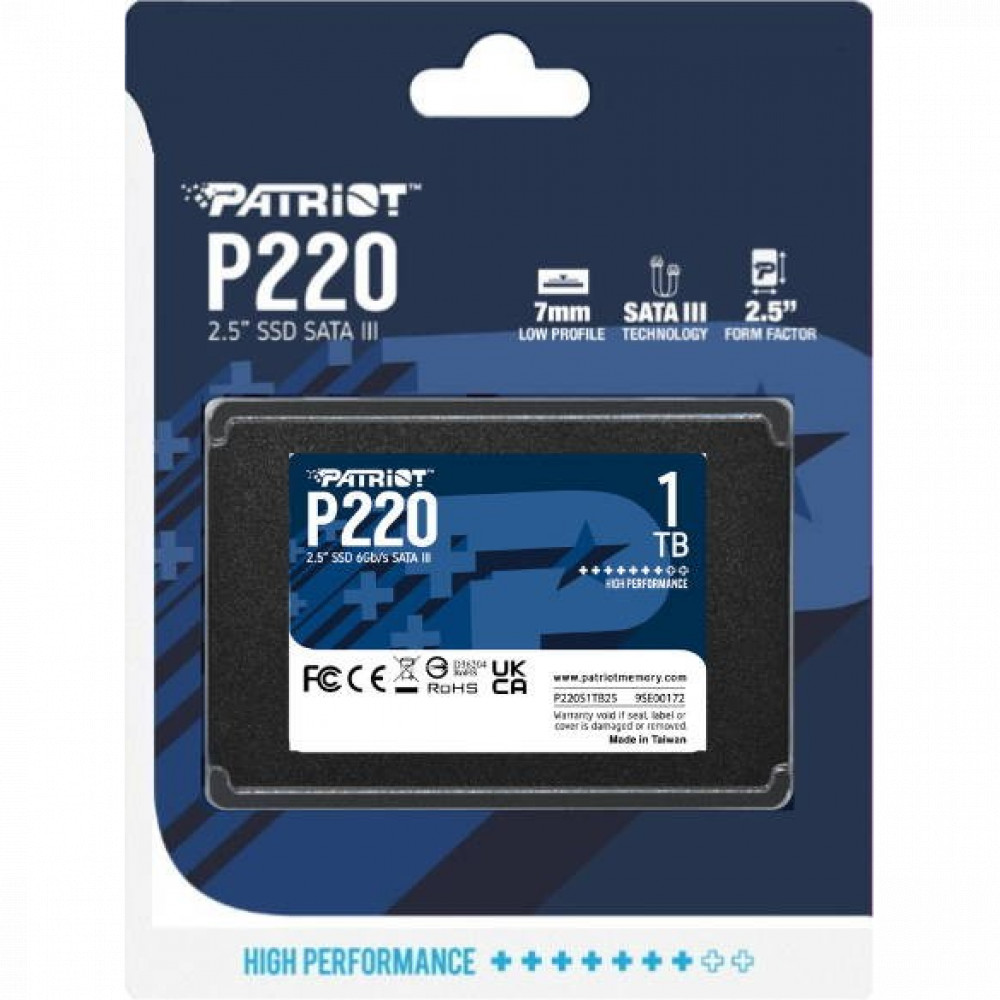 Жесткий диск Patriot P220 P220S1TB25 SSD (твердотельные), 1 ТБ, 2.5 дюйма, SATA - миниатюра 7