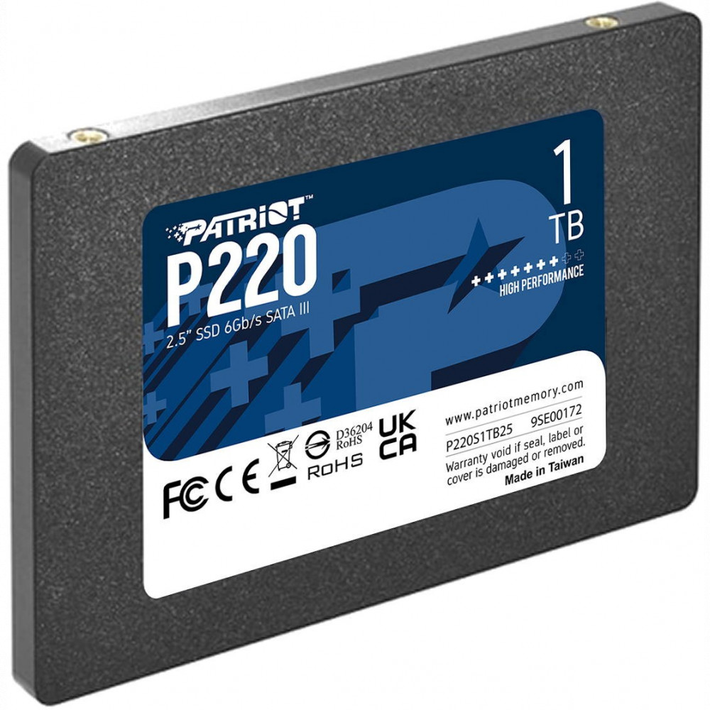 Жесткий диск Patriot P220 P220S1TB25 SSD (твердотельные), 1 ТБ, 2.5 дюйма, SATA - миниатюра 6